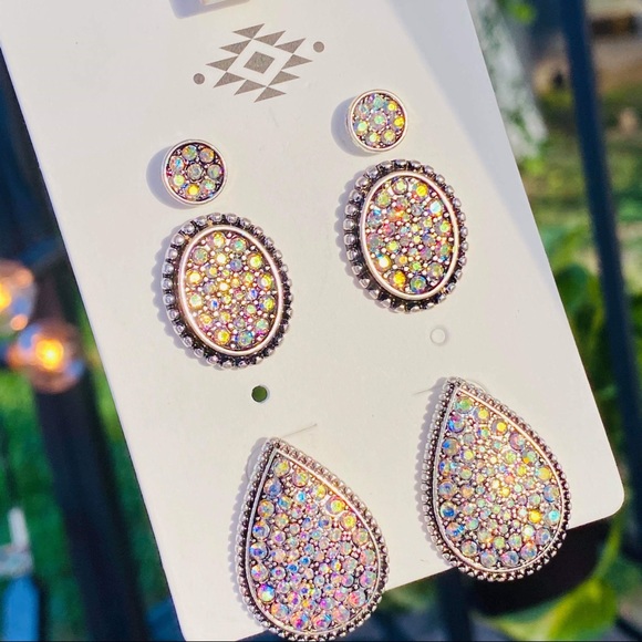 3pc Bling Stud Set - Picture 1 of 1